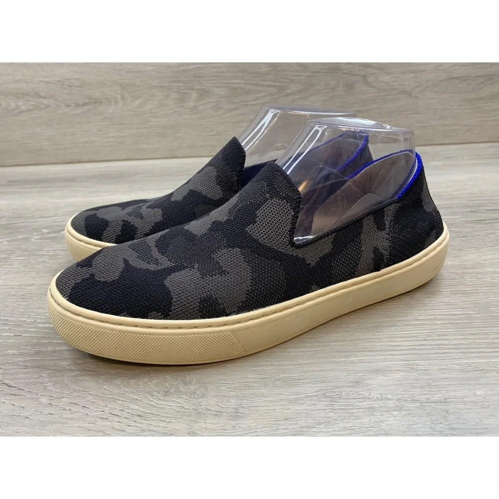 Rothys The Sneaker Women's Shadow Camo Grey Black 8.5 Slip On‎ Comfort Shoes